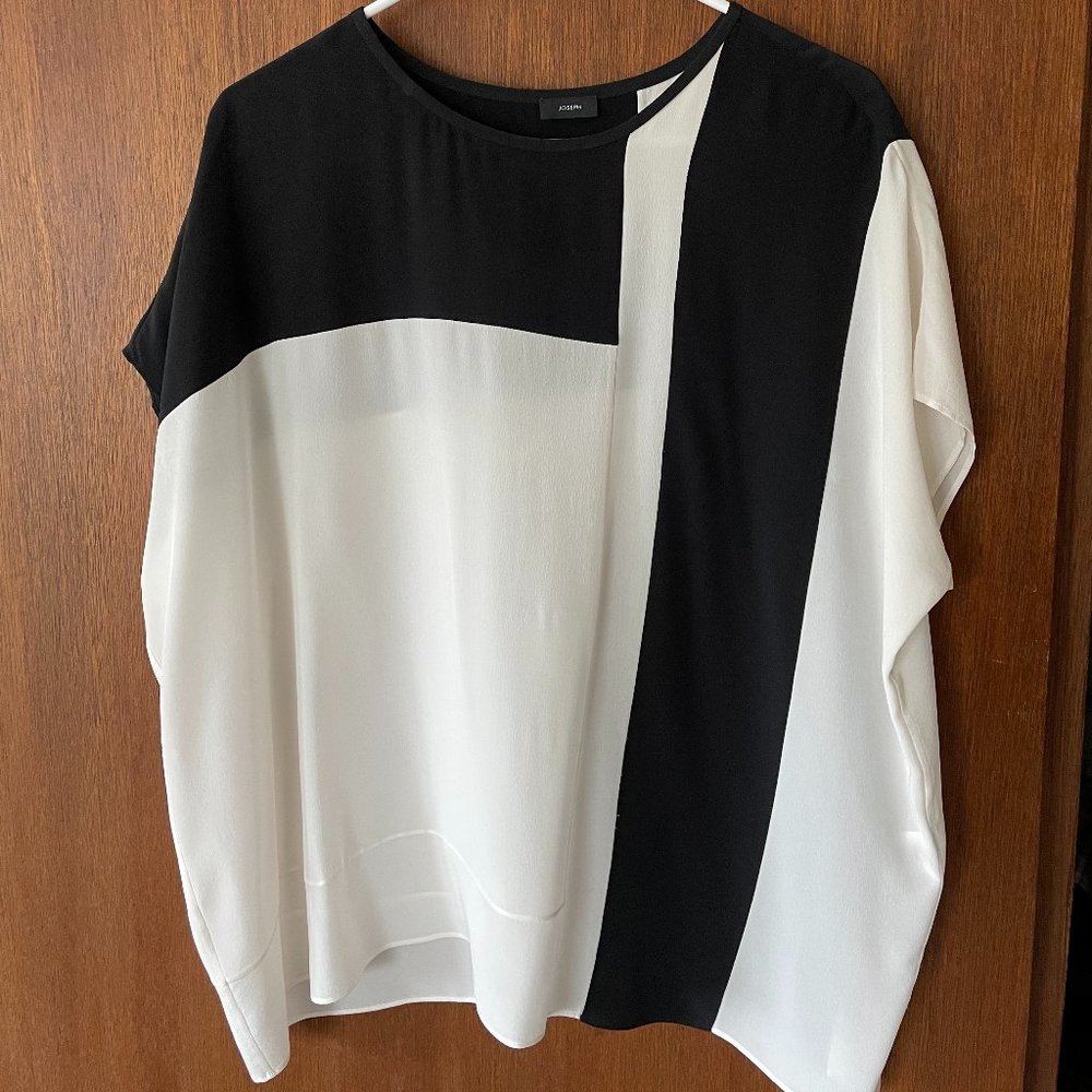 Joseph Color Block Silk Blouse